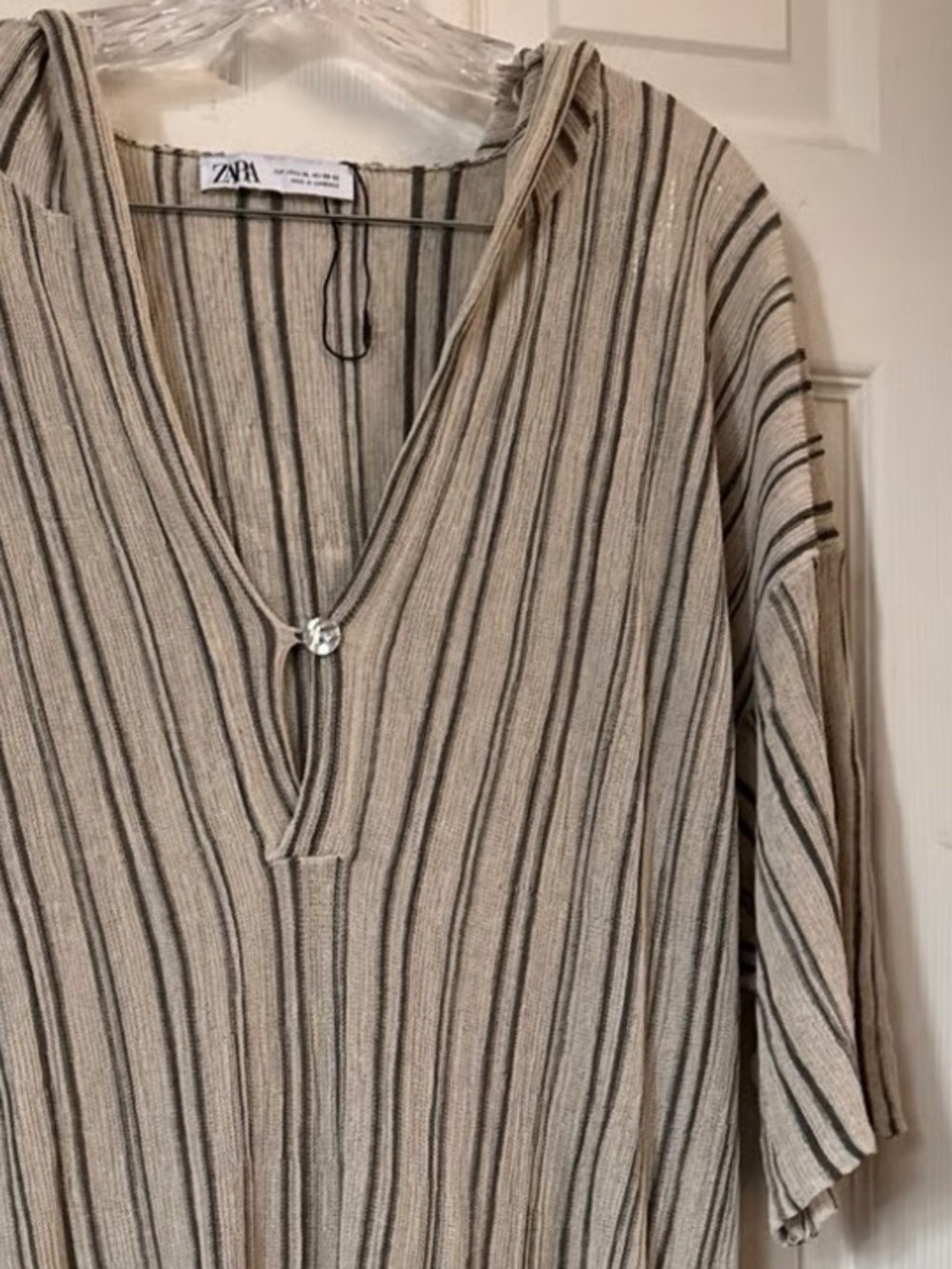 Zara cream striped 2 pc outfit